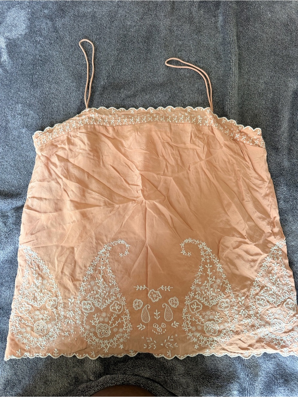 Vanessa Bruno silk coral Peach Embroidered Camisole